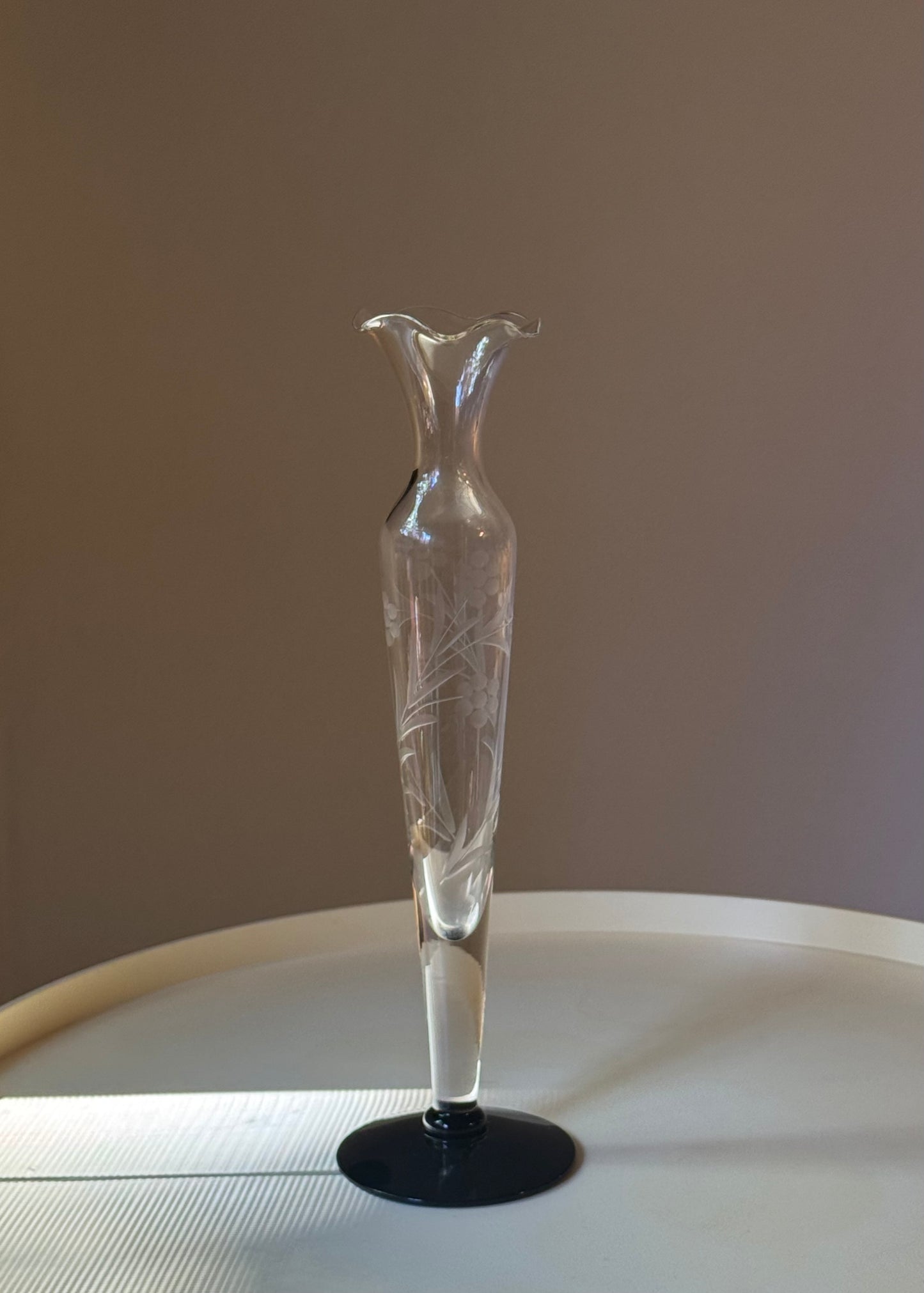 tapered black stem vase