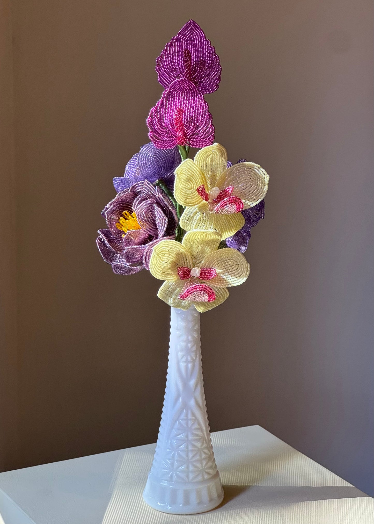 white milk glass vase