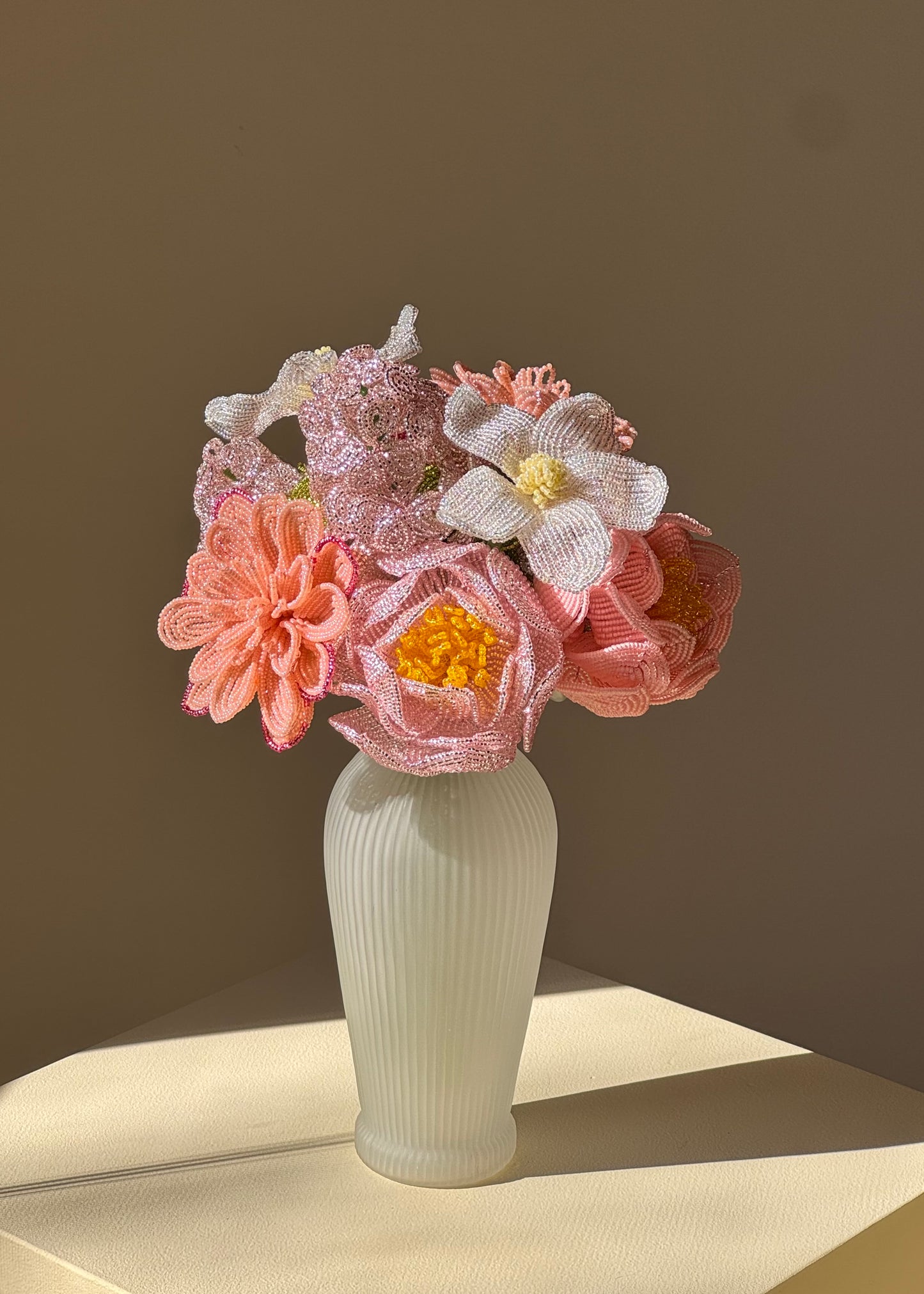 frilly white vase