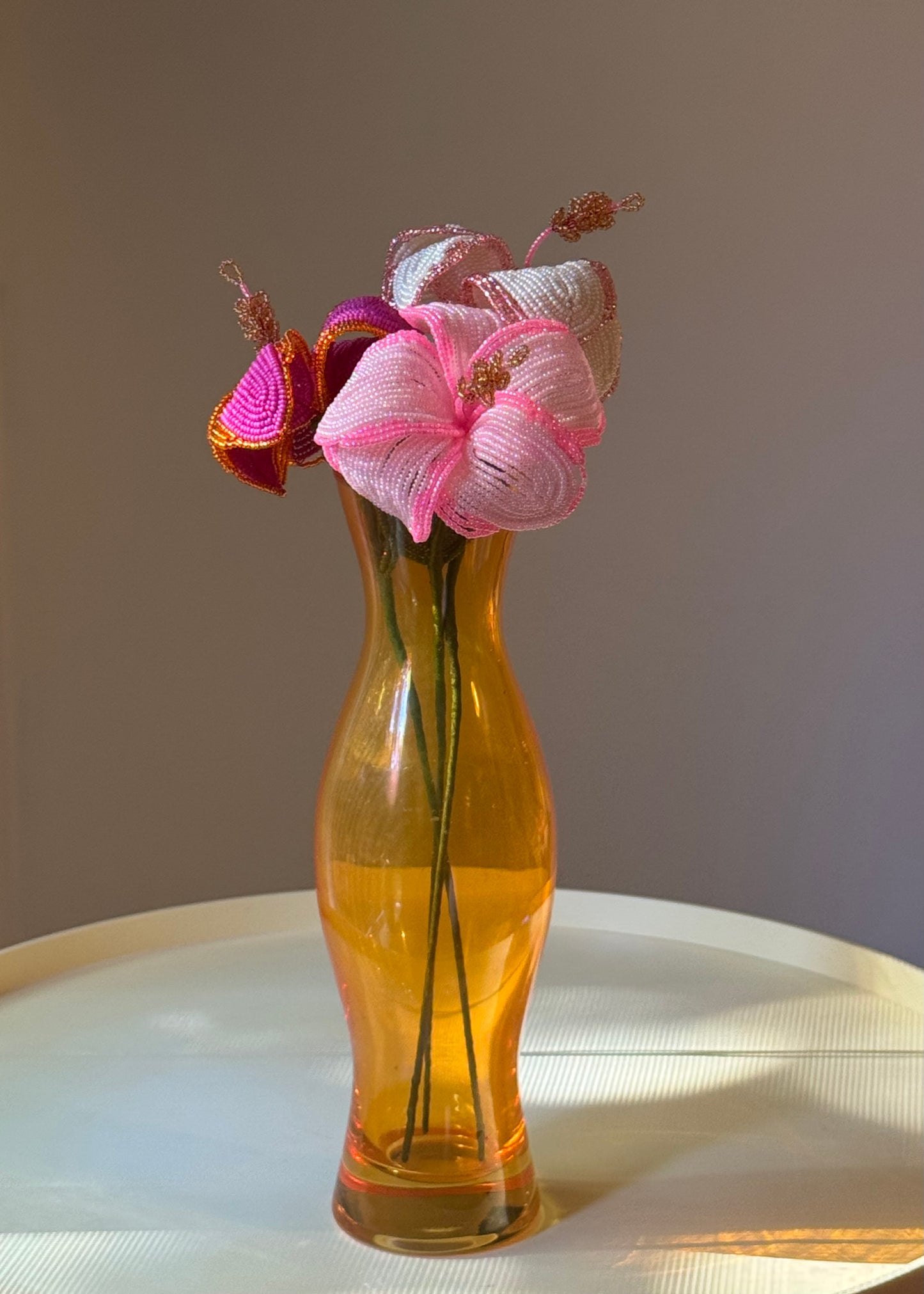 orange glass vase