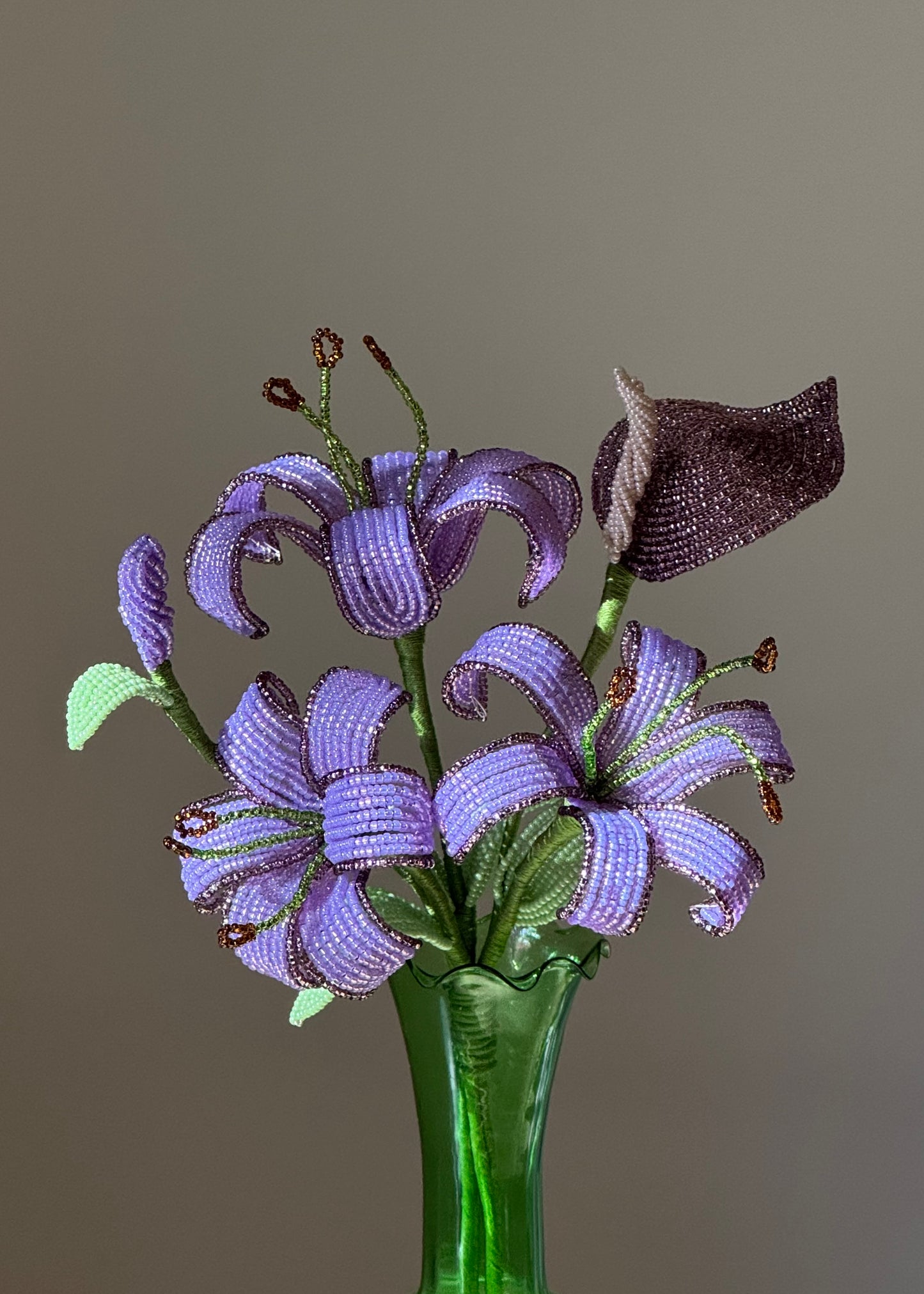 purple opal tiger lily bouquet