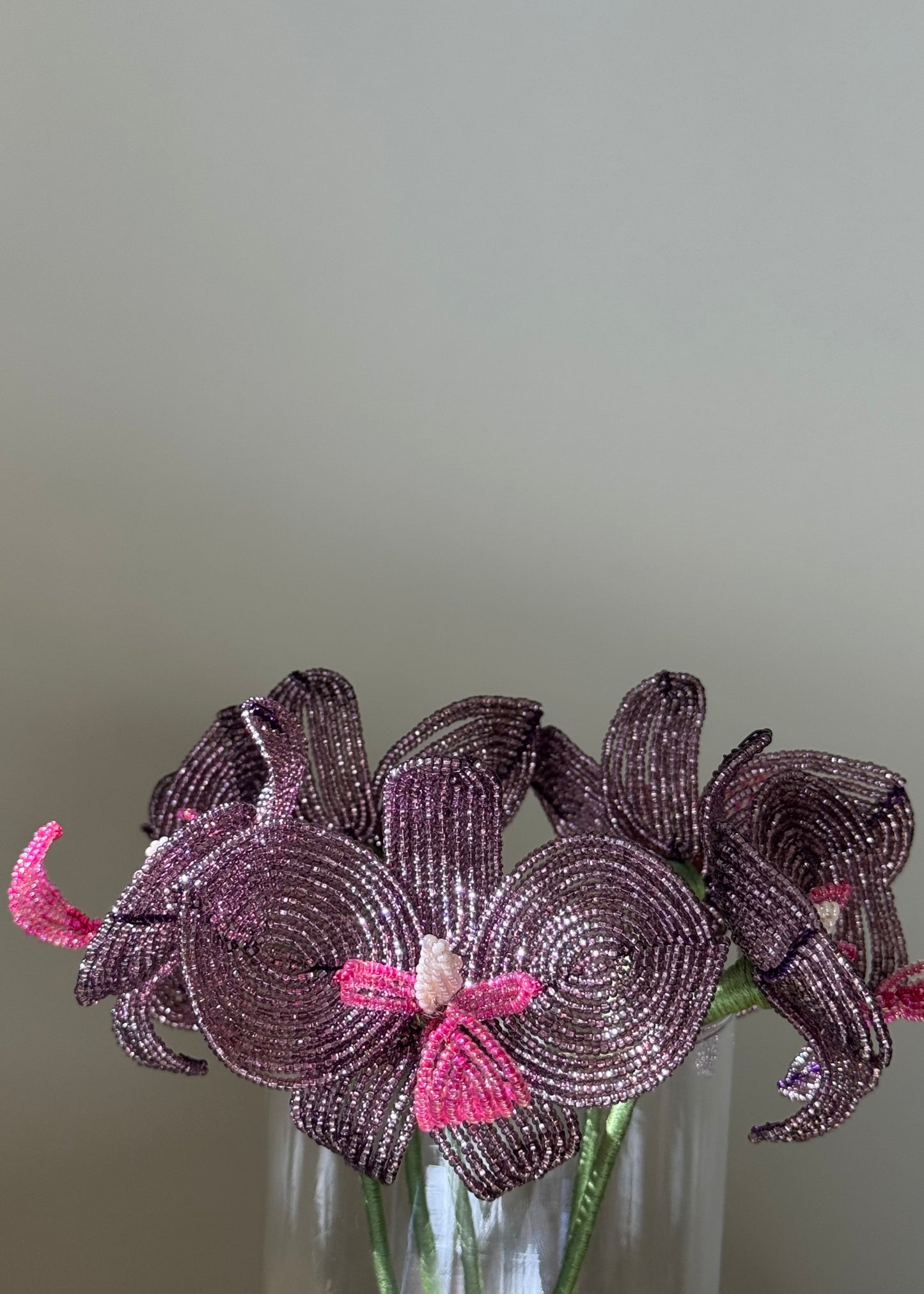 single purple orchid stem
