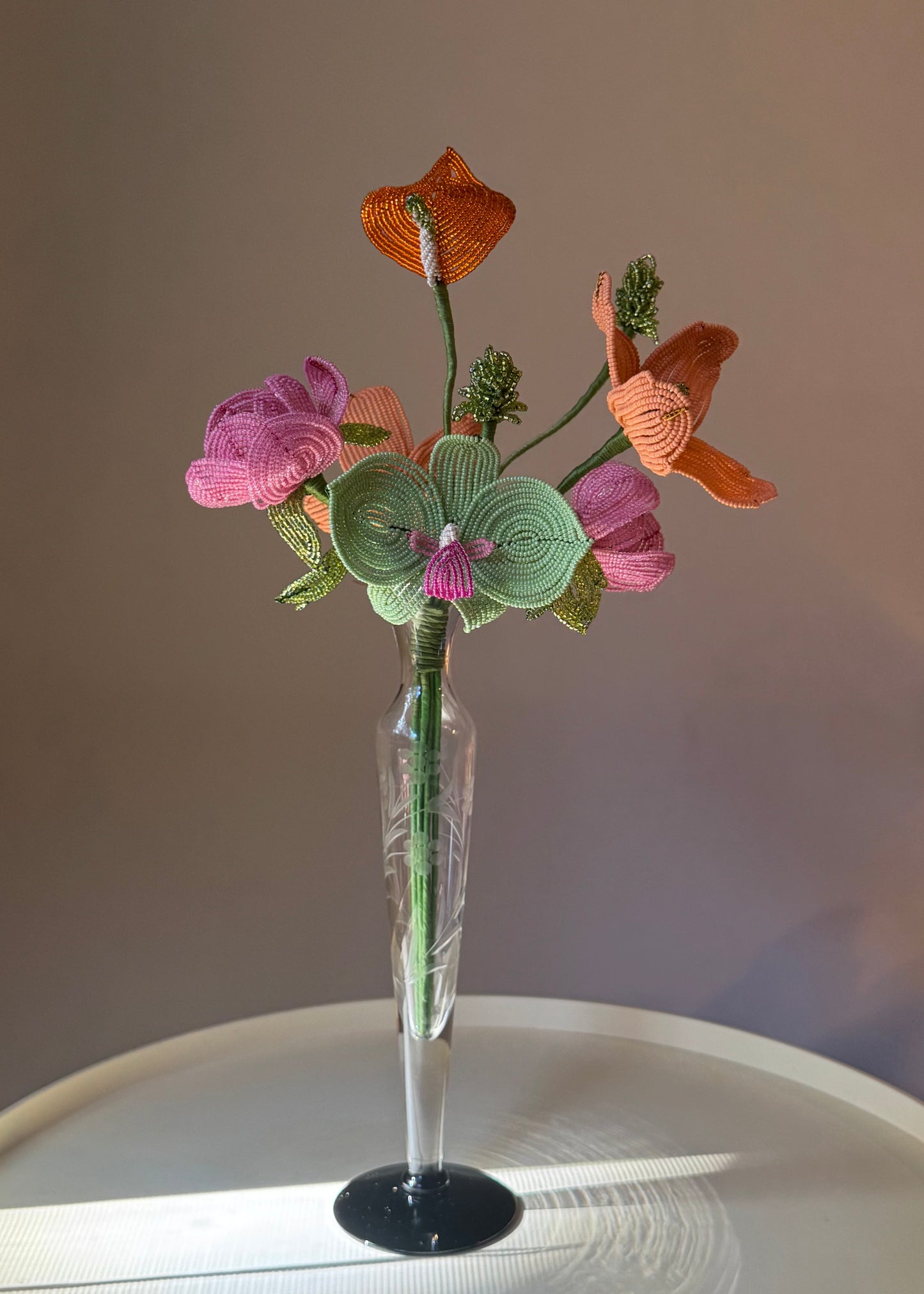 tapered black stem vase