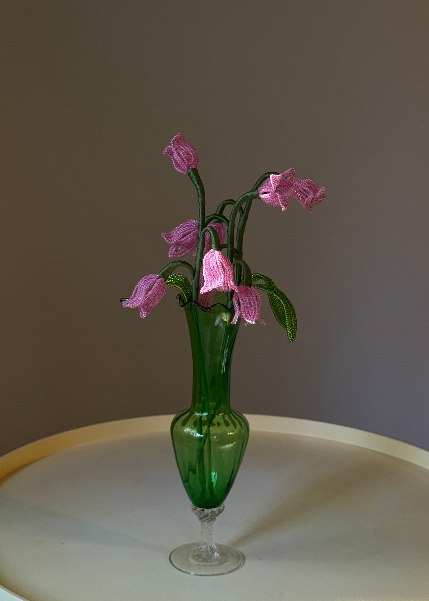 green glass bulb vase