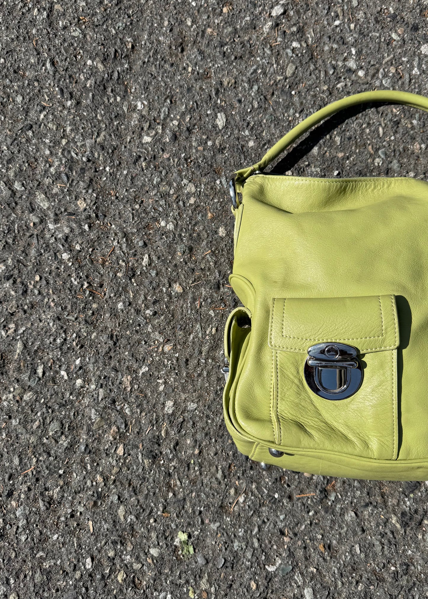 lime green shoulder bag