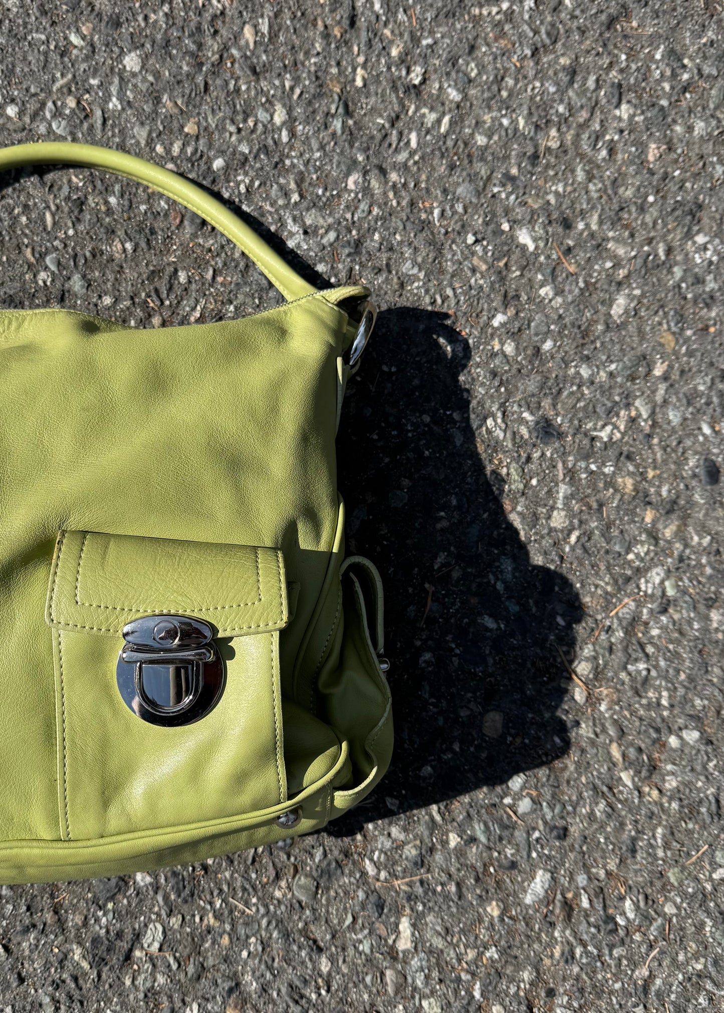 lime green shoulder bag
