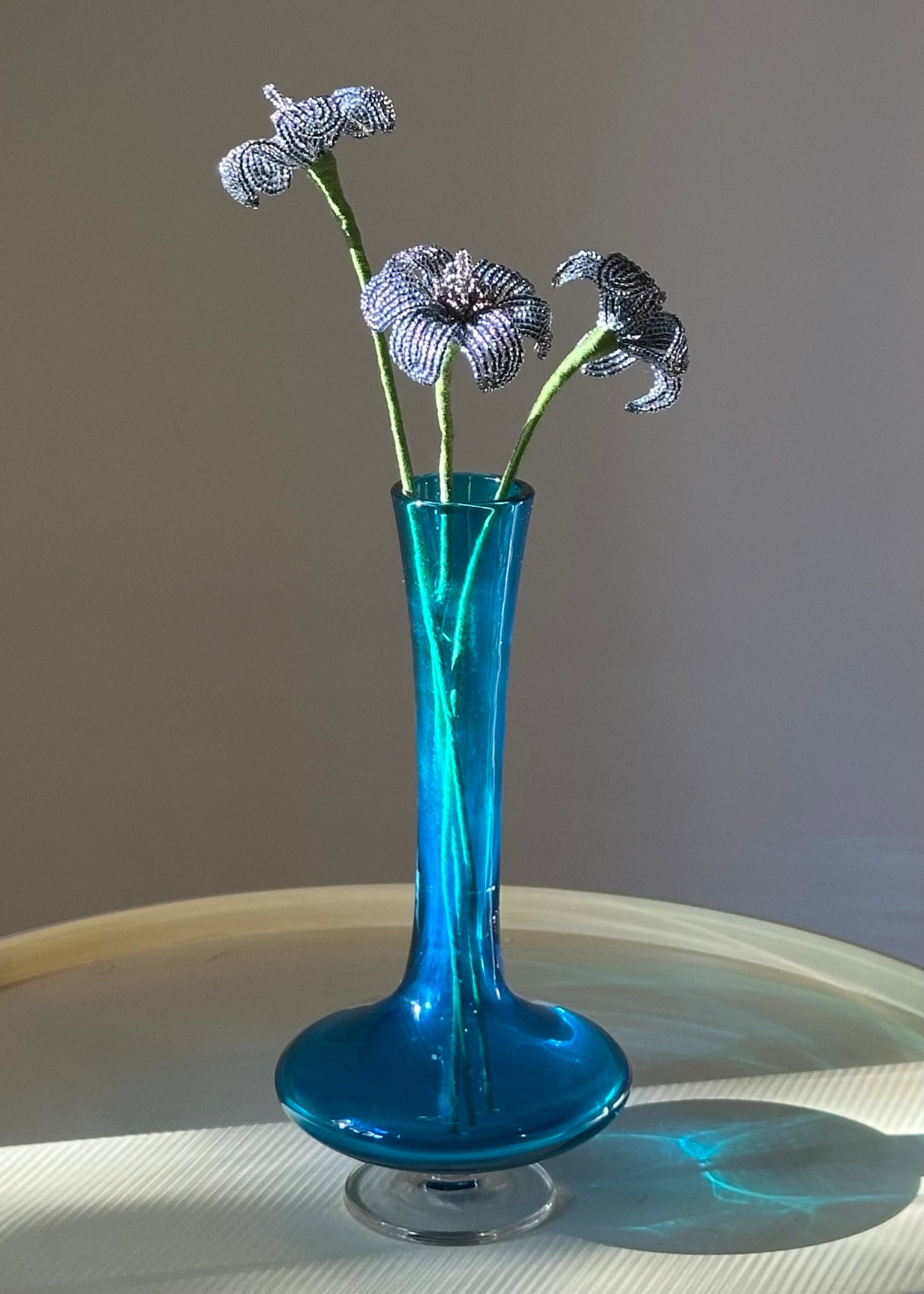 blue bulb vase