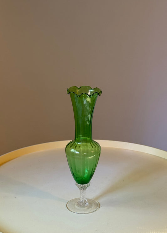 green glass bulb vase