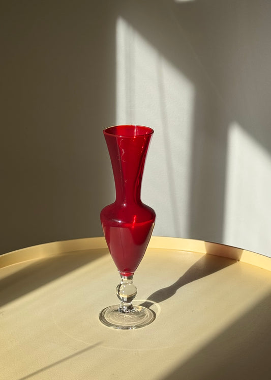 deep red bulb vase