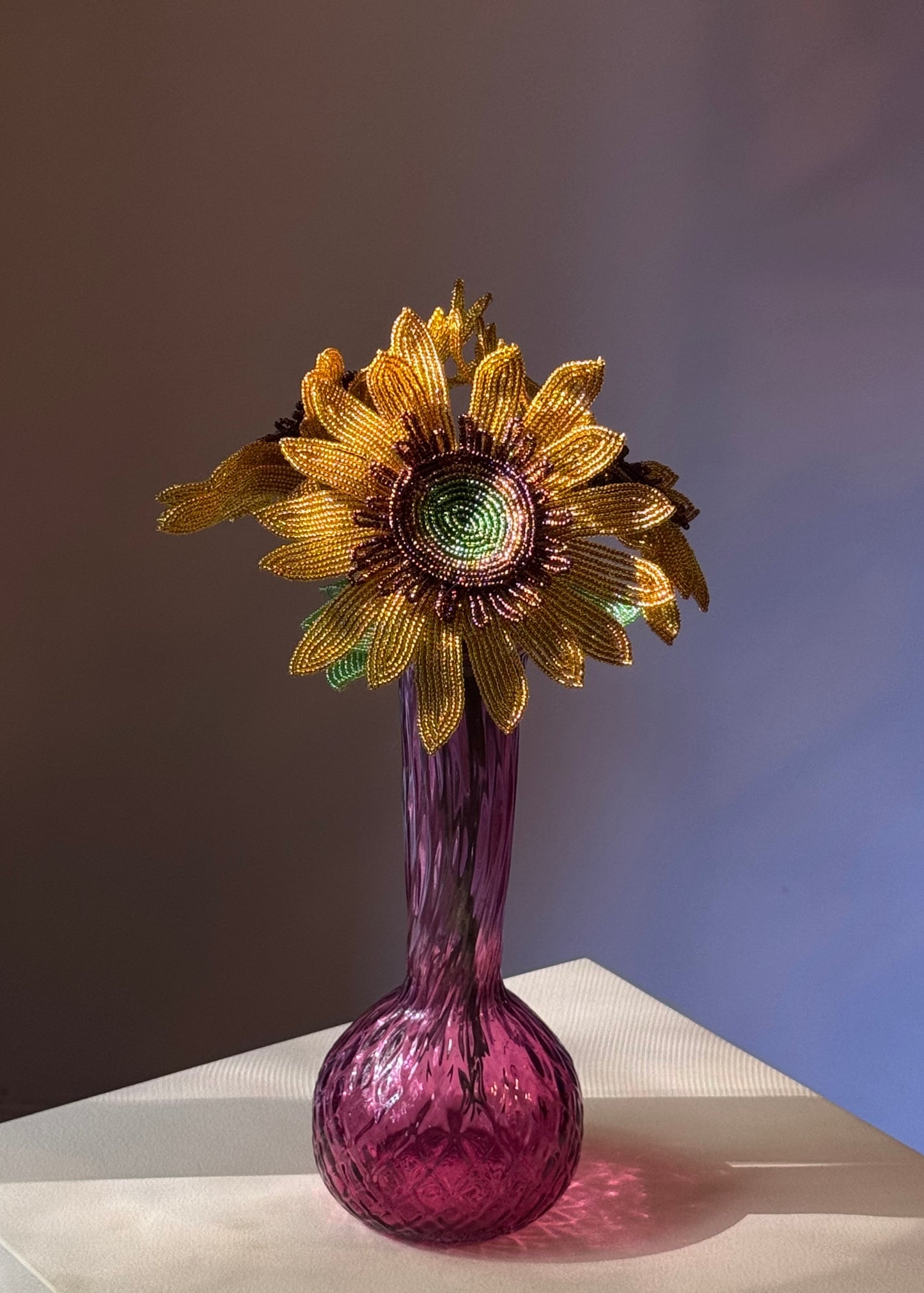 hot pink glass bulb vase