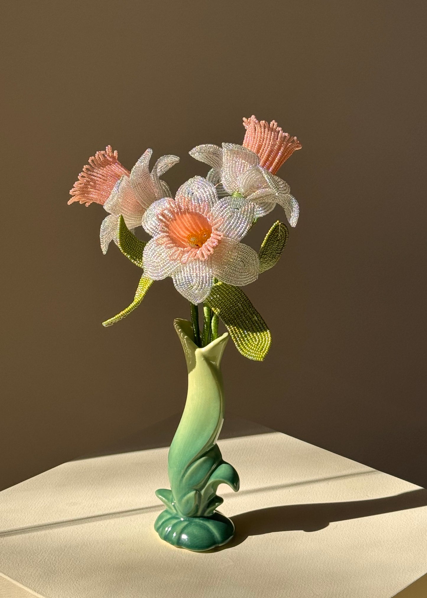ombré green bud vase