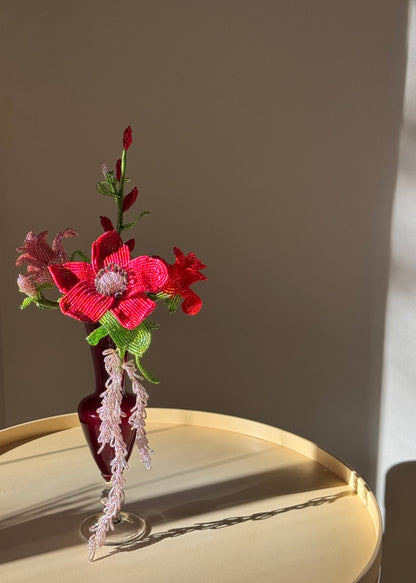 deep red bulb vase