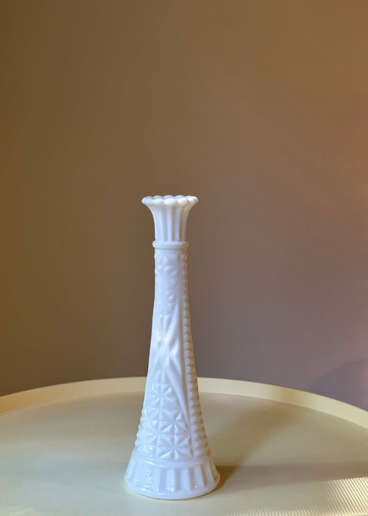 white milk glass vase