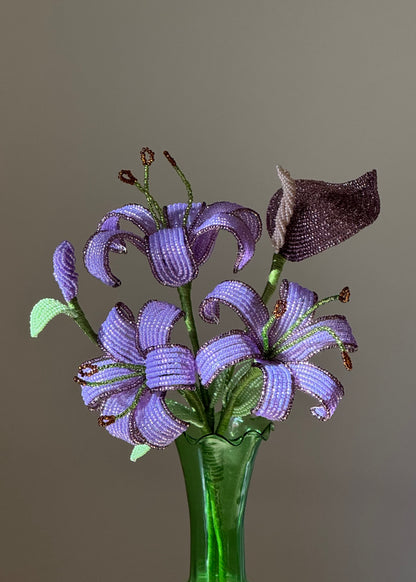purple opal tiger lily bouquet