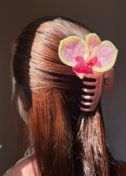 pink gradient orchid clip