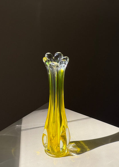 scalloped yellow vase