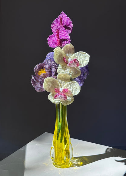 scalloped yellow vase