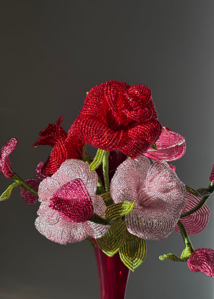 pink & red dahlia bouquet