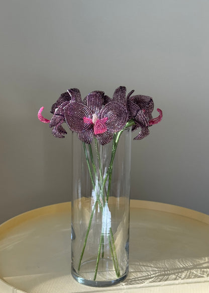single purple orchid stem