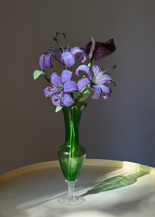 purple opal tiger lily bouquet