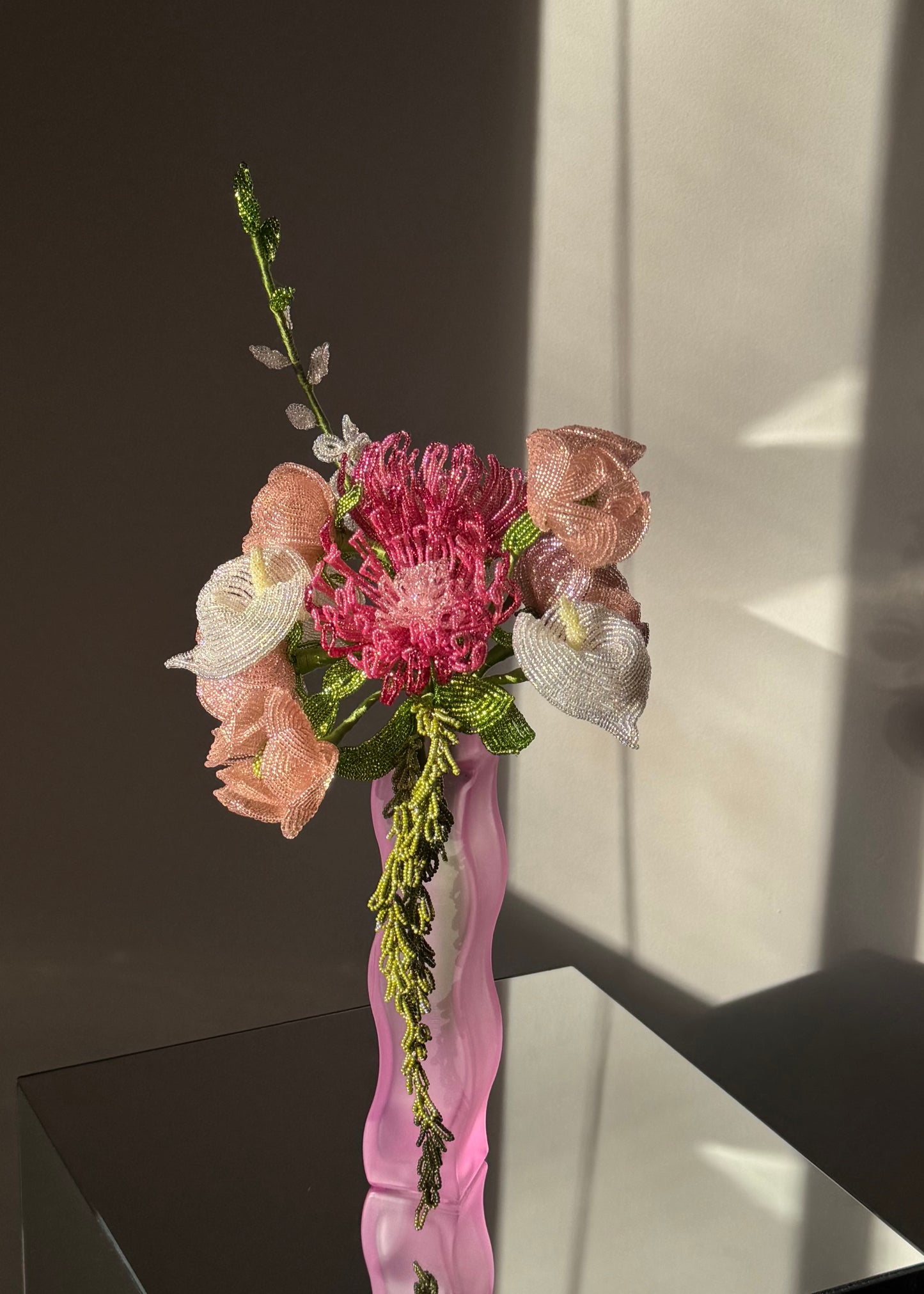 pink squiggle vase