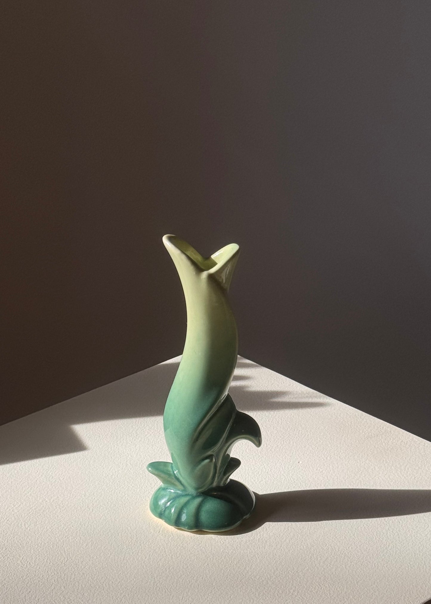ombré green bud vase