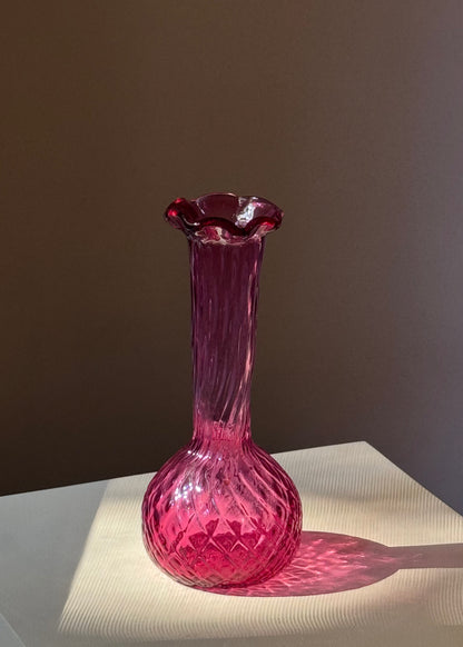 hot pink glass bulb vase