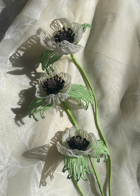 white anemone trio