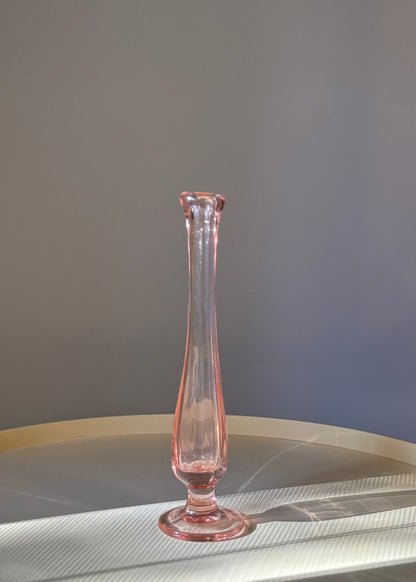 coral glass bud vase