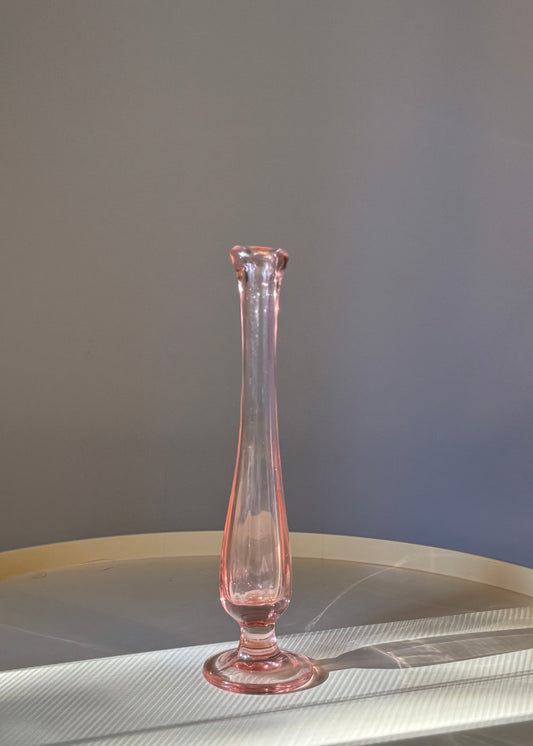 coral glass bud vase
