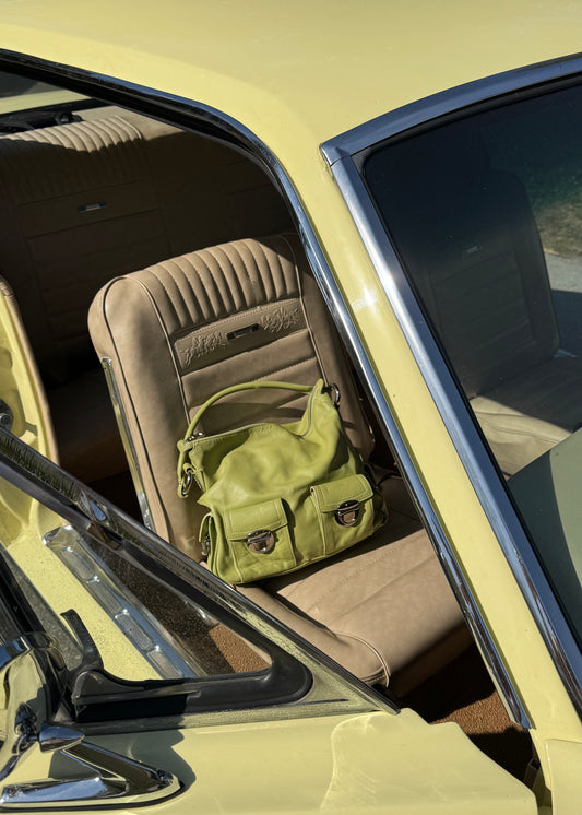 lime green shoulder bag