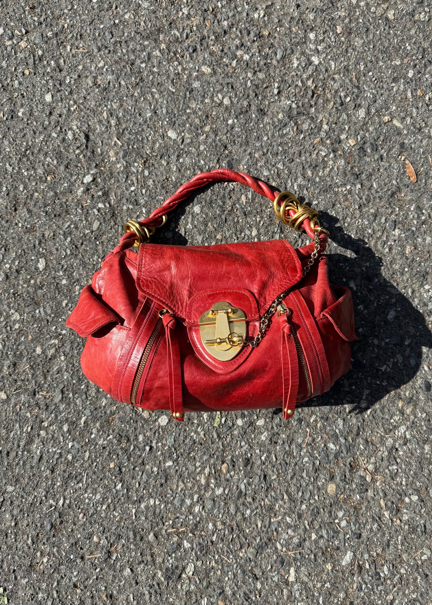 rough roses burnt orange bag