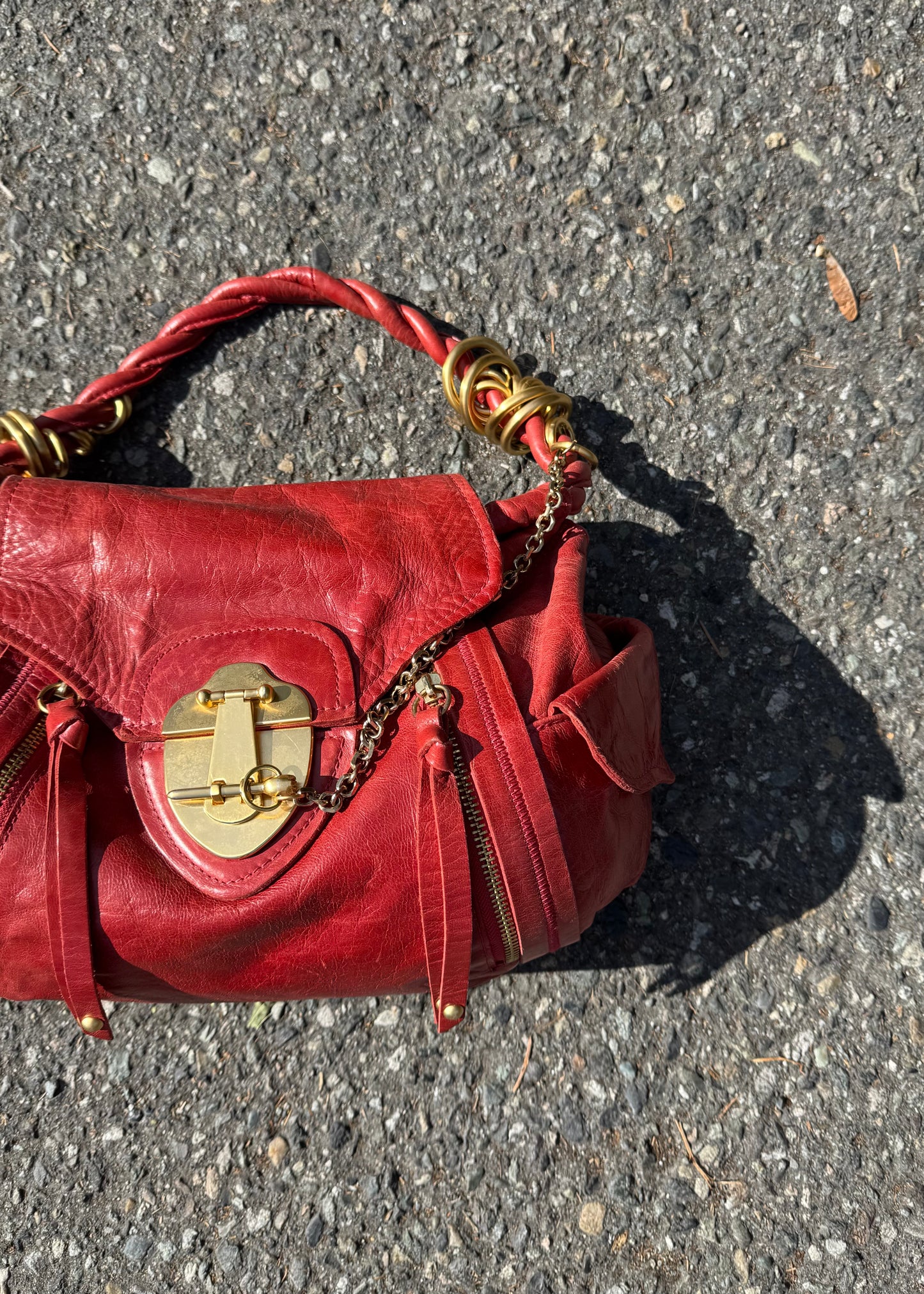 rough roses burnt orange bag