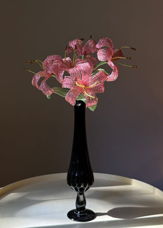pink shimmer tiger lily bouquet (pre-order)