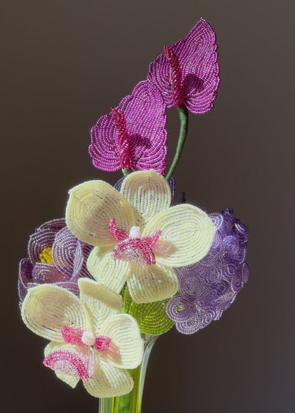 purple anthurium bouquet