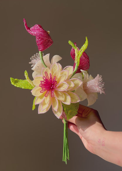 yellow dahlia bouquet