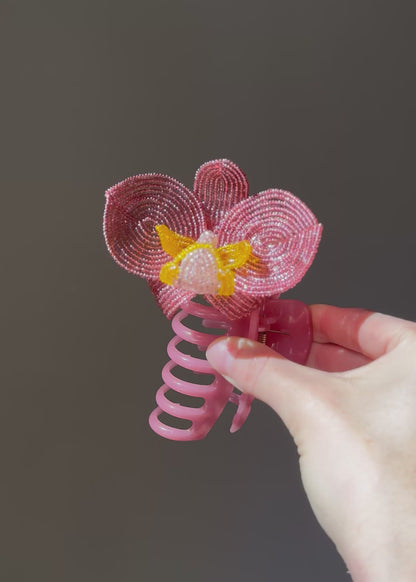 dusty pink orchid clip