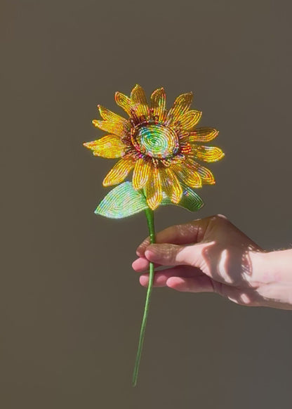 single sunflower stem