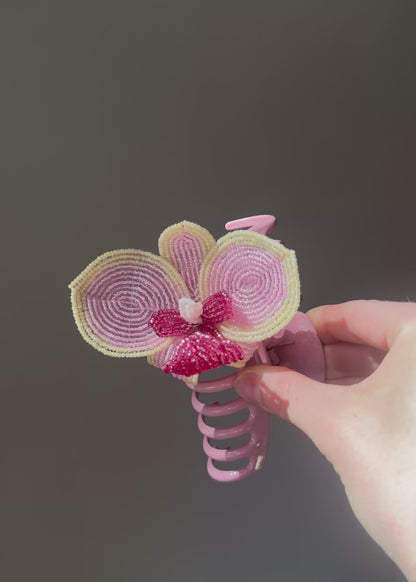 pink gradient orchid clip