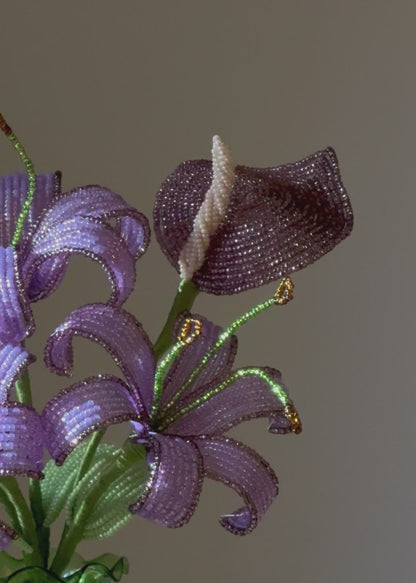purple opal tiger lily bouquet
